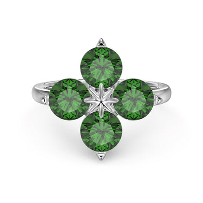 [AuraEcho]Four-Leaf Clover Eight-Pointed Star Ring