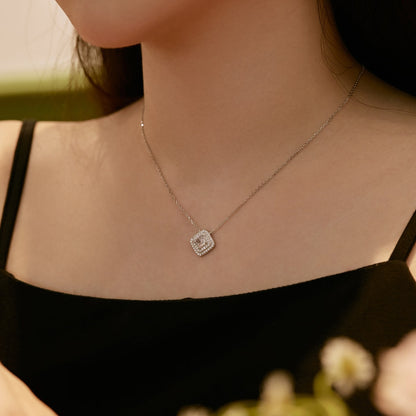 [AuraEcho]Sparkling Asscher Cut Necklace