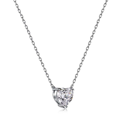 [AuraEcho]Heart Shape Main Stone Pendant Collarbone Necklace