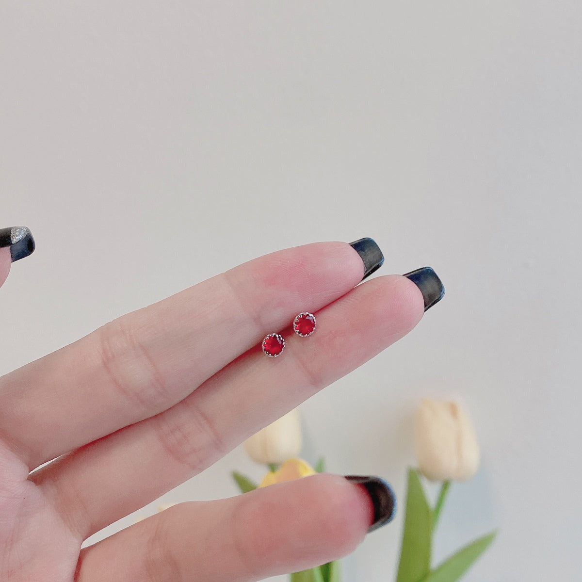 [AuraEcho]Sparkling Colorful Round Shape Earrings