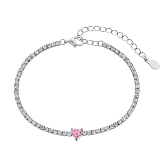 [AuraEcho]0.5 Carat Elegant Romantic Heart Shape Lover Bracelet