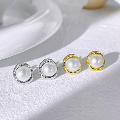[AuraEcho]Dainty Bread Pearl Earrings