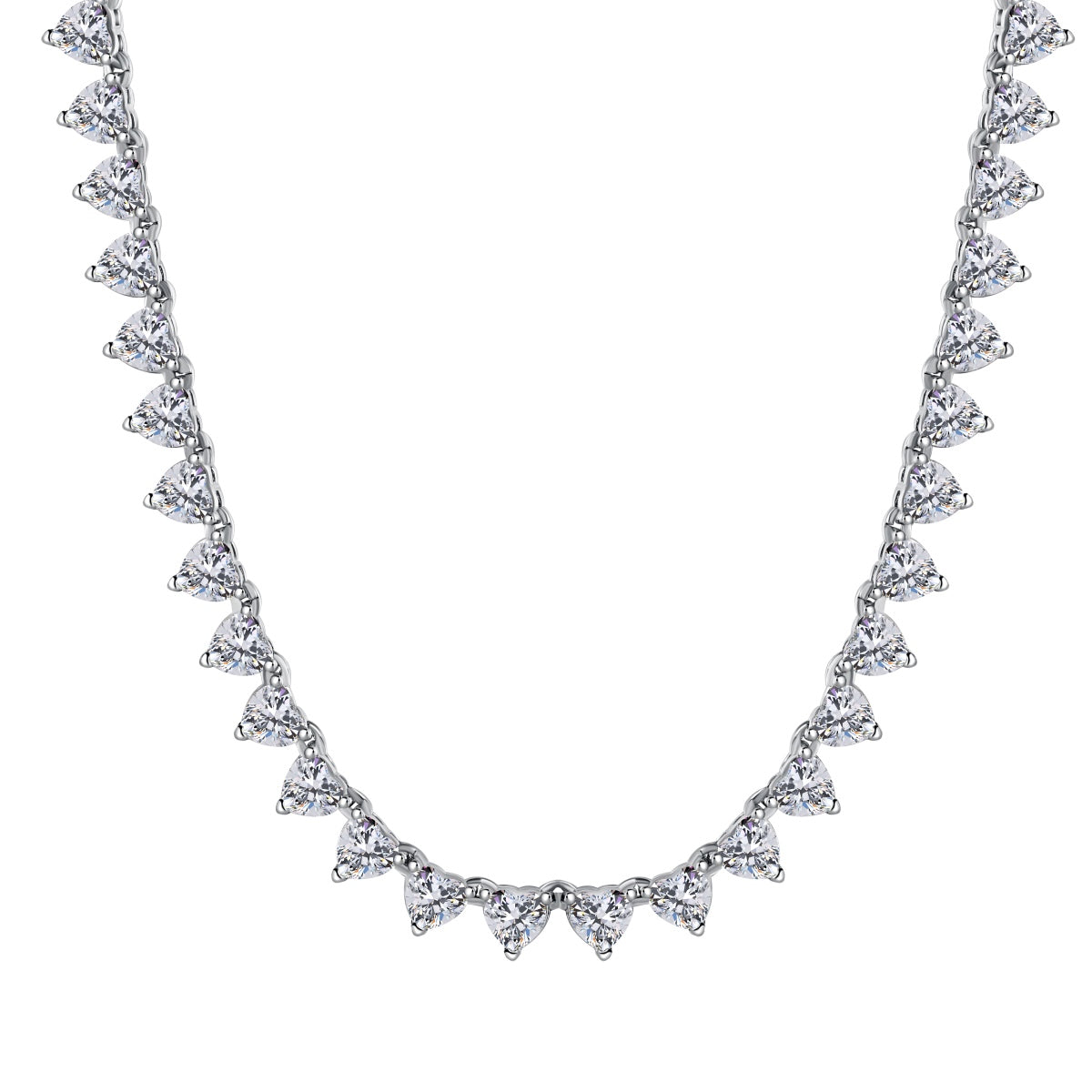 [AuraEcho]Ornate Heart Cut Tennis Necklace