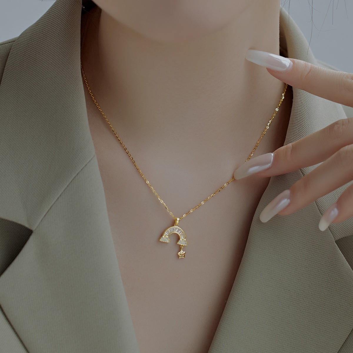 [AuraEcho]Unique Rainbow Star Necklace