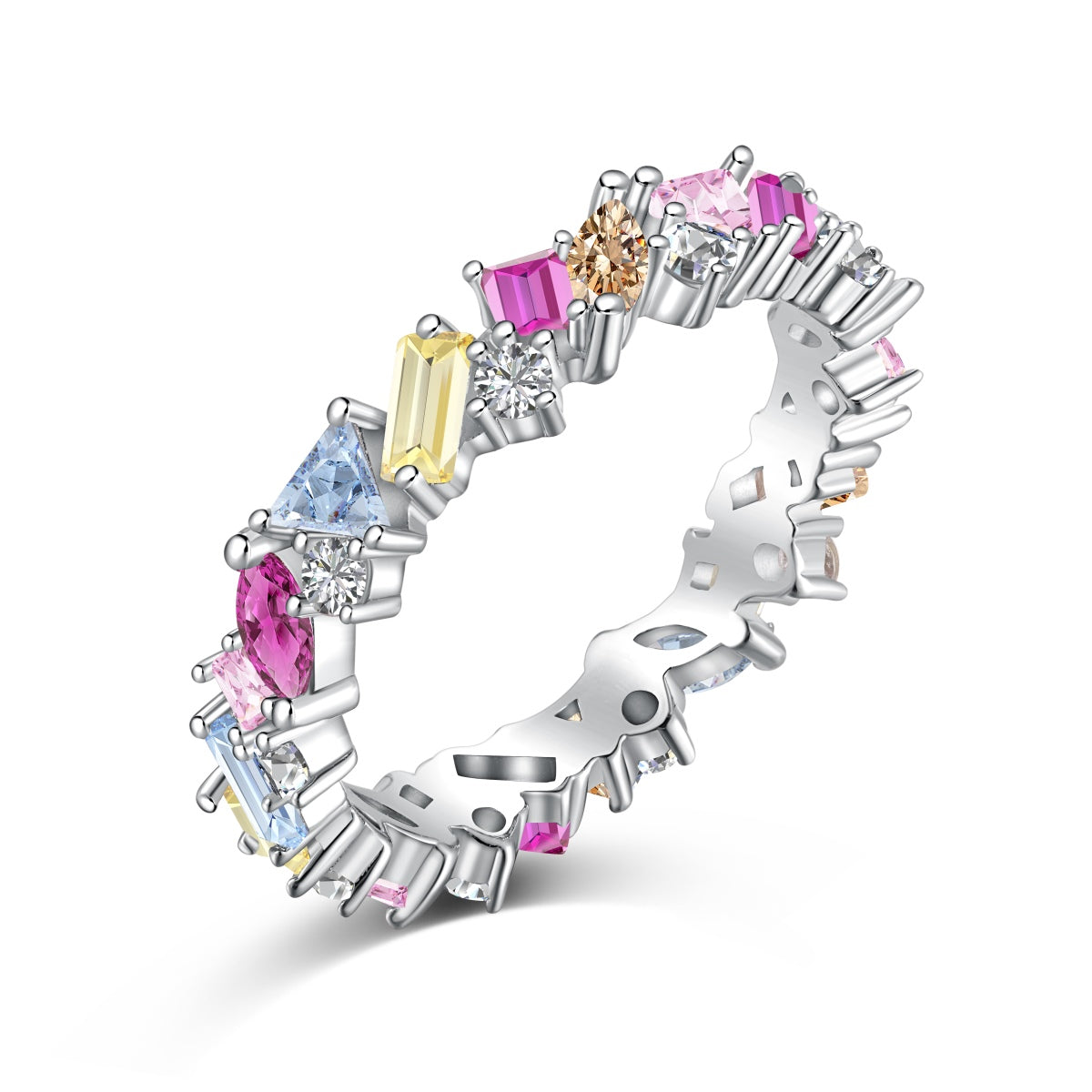 [AuraEcho]Dazzling Polychromatic Multi cut Daily Ring