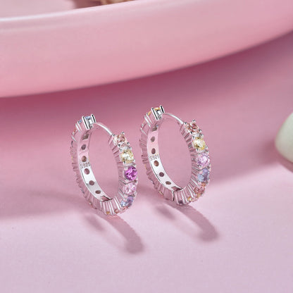 [AuraEcho]Radiant Colorful Round Cut Earrings