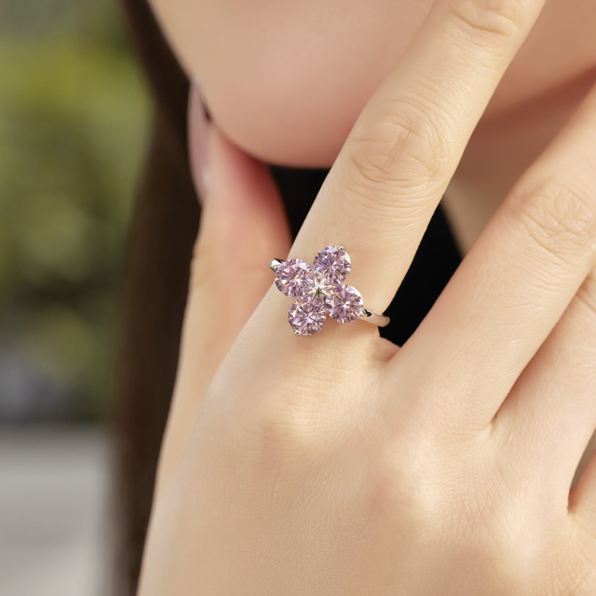 [AuraEcho]Four-Leaf Clover Eight-Pointed Star Ring