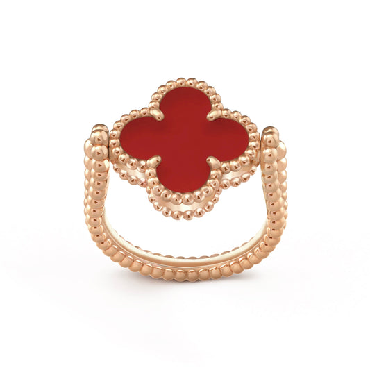 [AuraEcho]CLOVER RIVERSIBLE PINK GOLD RING