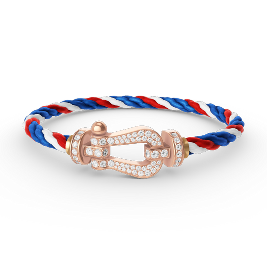 [AuraEcho]FORCE LARGE HORSESHOE FULL DIAMOND BRACELET ROSE GOLD